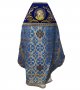 Облачення священицьке, комбіноване, тканина - блакитна парча, плечі вишиті на темно-синьому оксамиті