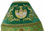 Облачення ієрейське, плечі вишиті на оксамиті, основна тканина - парча зеленого кольору, сонячний хрест 