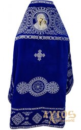 Облачення ієрейське, синій оксамит з вишивкою «Кола» - фото