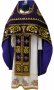Облачення ієрейське, фіолетовий оксамит, вишита ікона Спасителя, ікони Святих