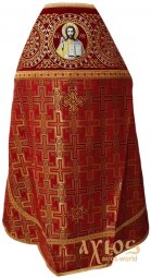 Облачення ієрейське, комбінована з парчі червоного кольору - фото