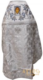 Облачення ієрейське, комбінована, парча білого кольору, тканина "патріарший хрест" - фото