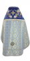 Облачення священицьке, комбіноване, плечі вишиті на оксамиті (лілія), основна тканина - парча, синього кольору.